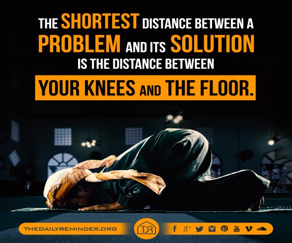 The shortest distance between a problem and its solution is the distance between your knees and the floor.