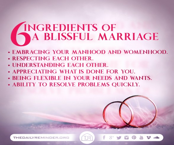 6 Ingredients of a blissful marriage